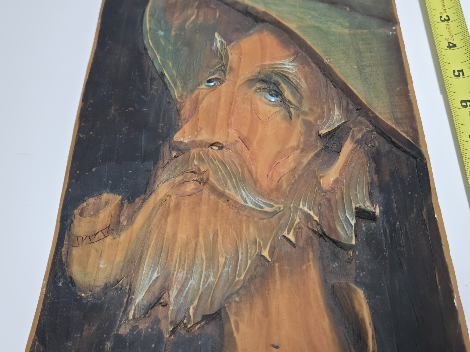 Vtg Don Quixote Portrait Carved Wooden Sculpture Plaque OOAK 17×8 Signed Rare!