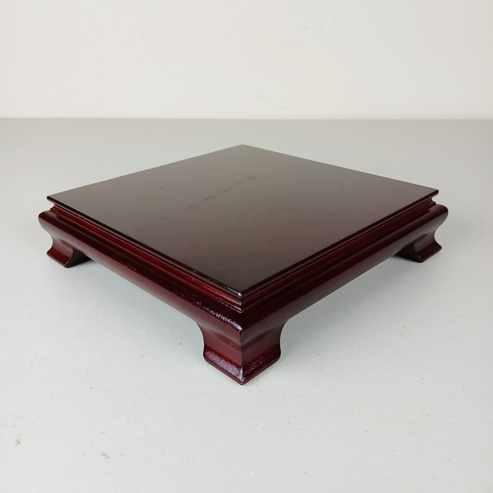 Square Wood Pedestal Sculpture Stand Beveled Riser
