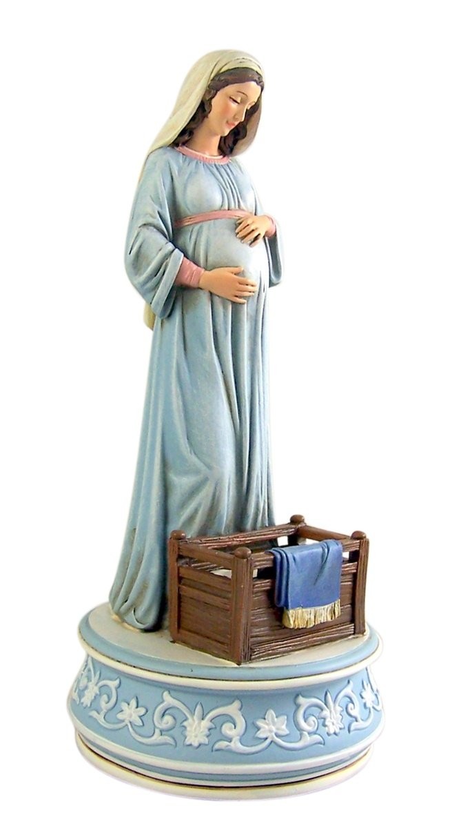 Mary Mother of God Resin Musical Figurine Statue, 9 1/4 Inch Multicolor