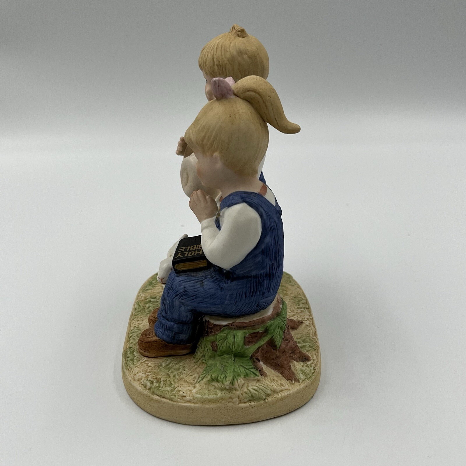 Vintage 1985 HOMCO Denim Days Figurine- Jesus Loves Us #8867 W/Holy Bible 5.0″
