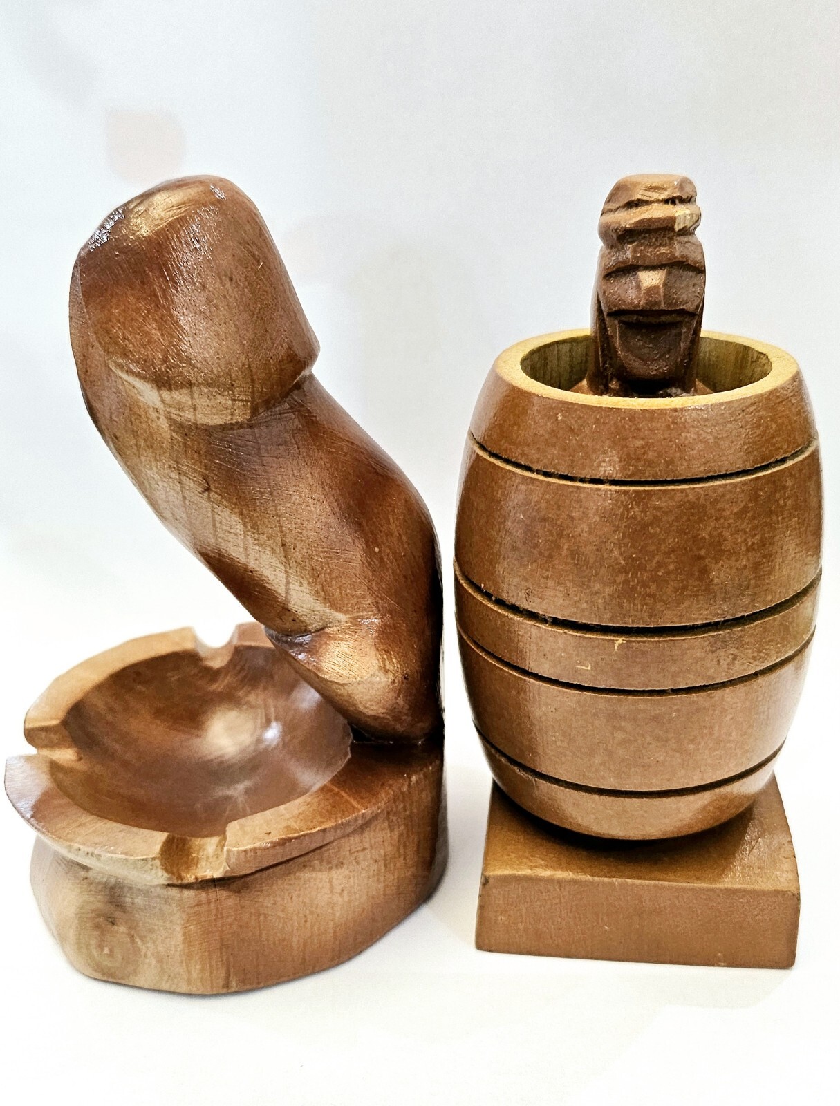 Unique Ethnic Souvenir Wooden Penis Ashtray Naked Barrel Man Birthday Gag Gift