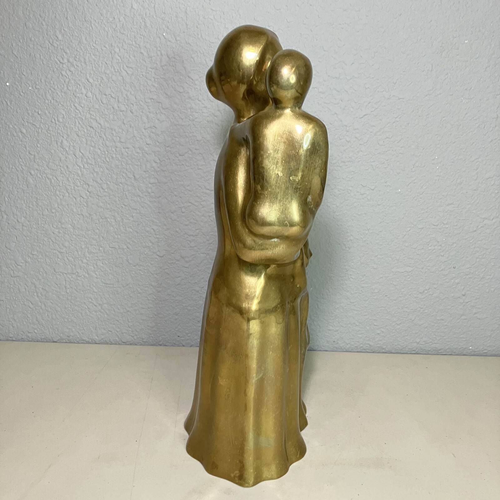 1987 DOLBI CASHIER BRASS ART DECO STATUE STATUARY Woman And Children 17.5 Inches