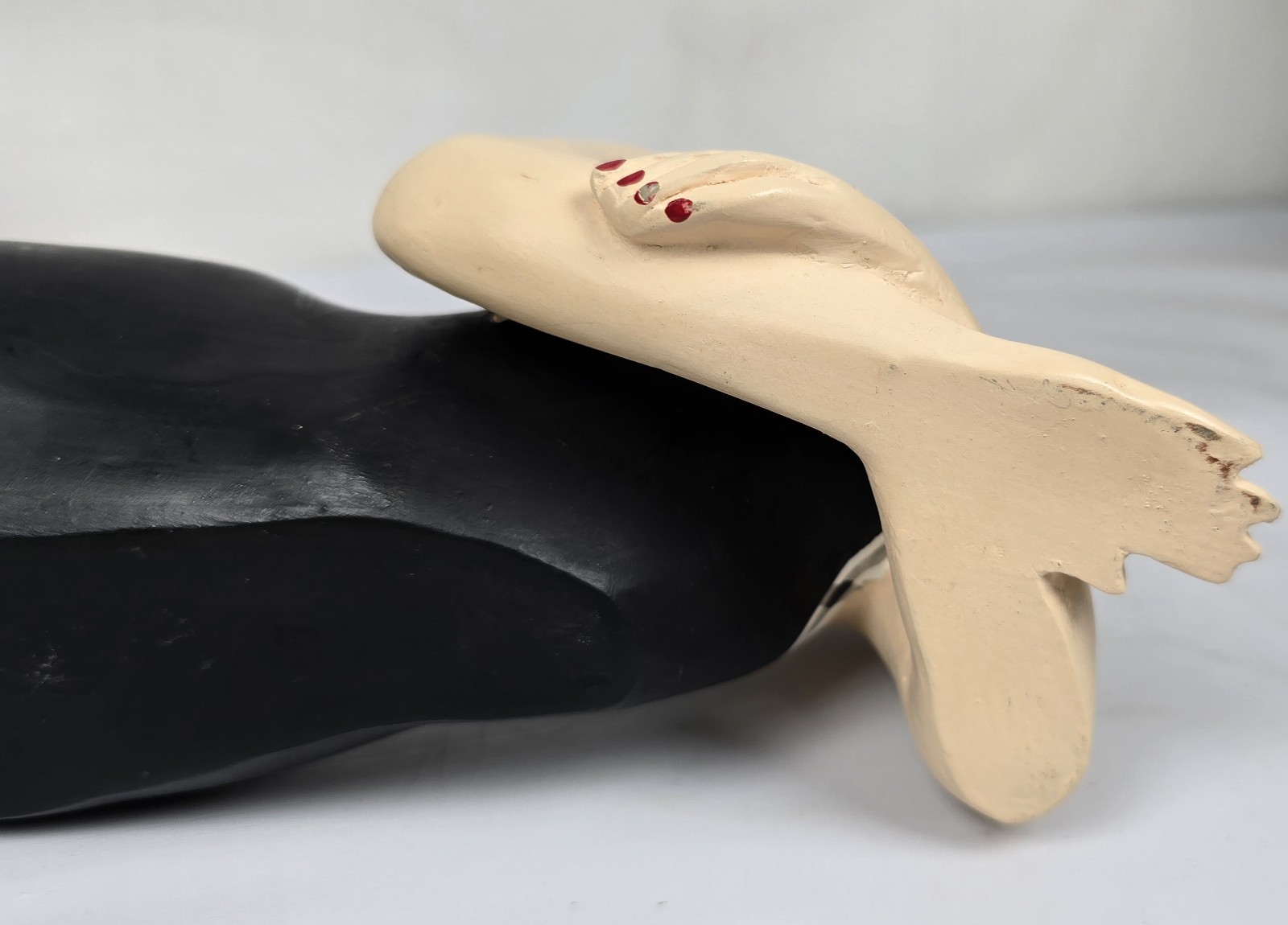 BATHING BEAUTY FIGURINE Black and White Collectible Beach Girl with Her Foot Up