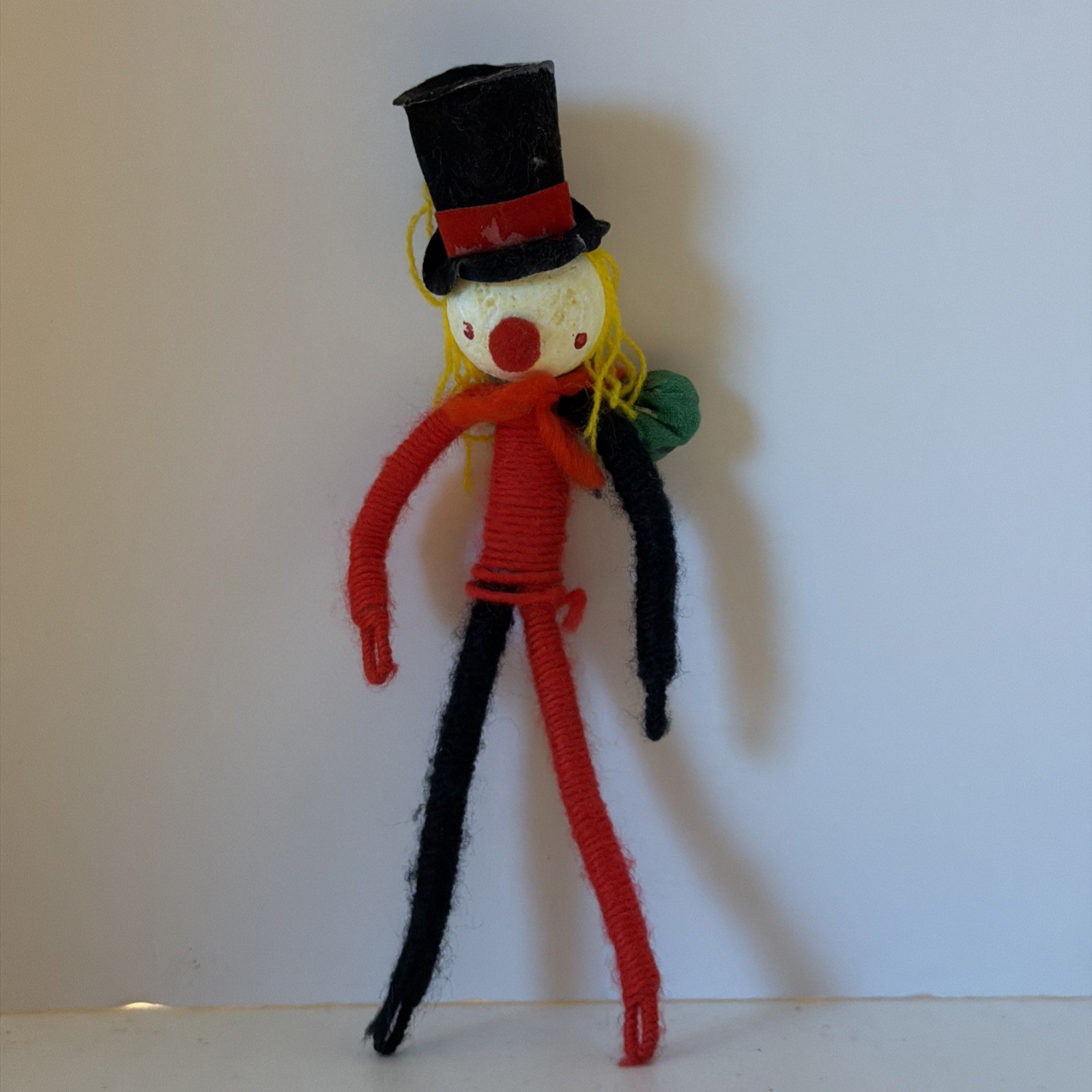 Vintage Unique Bendable Poseable Wire Craft Thread Clown Decor Figure Hobo