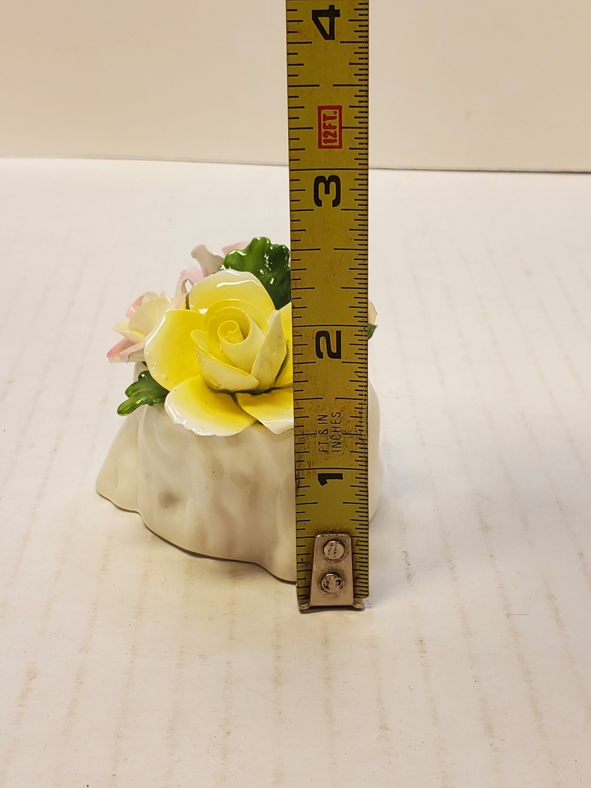 Aynsley June Rose Flower Basket Porcelain Hand Molded England Vintage