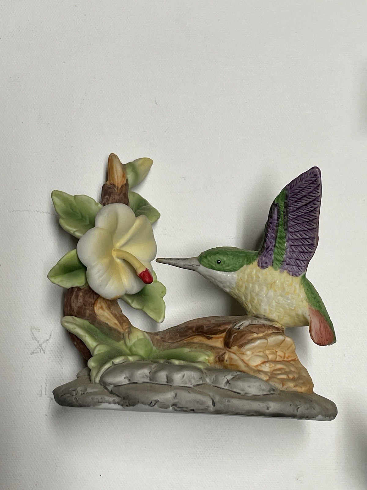 Vintage Figurine Gallery Porcelain Hummingbird and Flowers Lot of 3