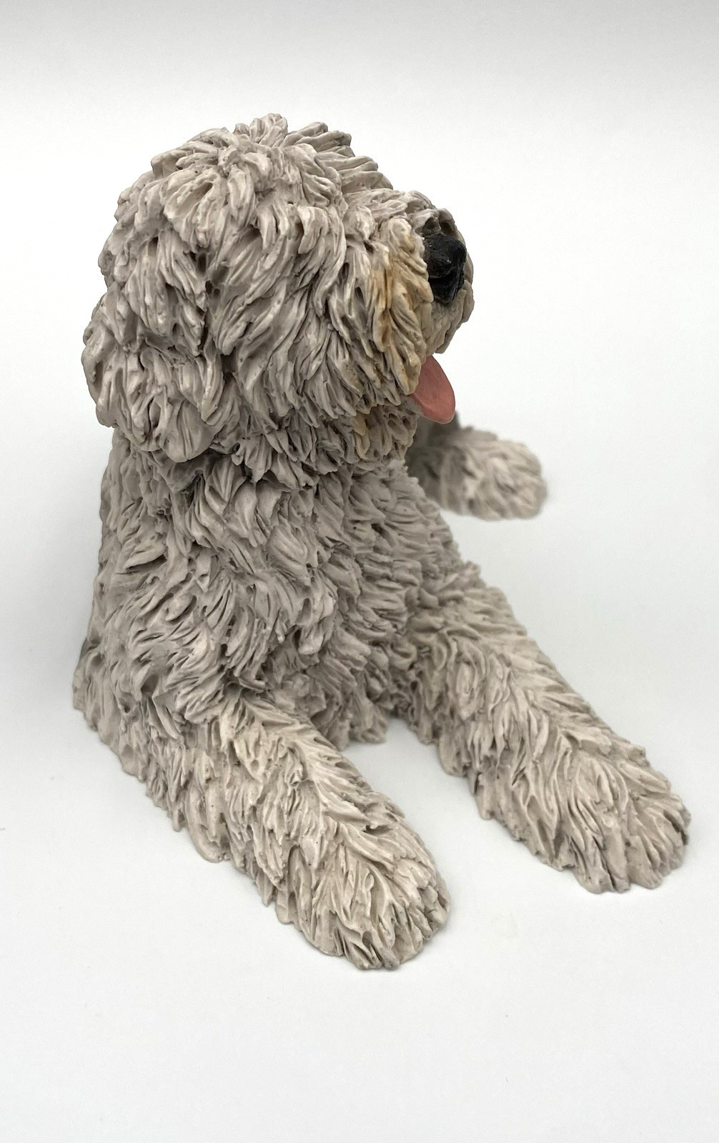 Vintage Castagna (Italy) Gray & White Large Old English Sheepdog, w/Sticker
