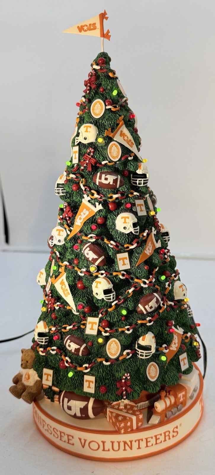 The Danbury Mint Tennessee Volunteers Christmas Tree RARE Works! W/Original Box