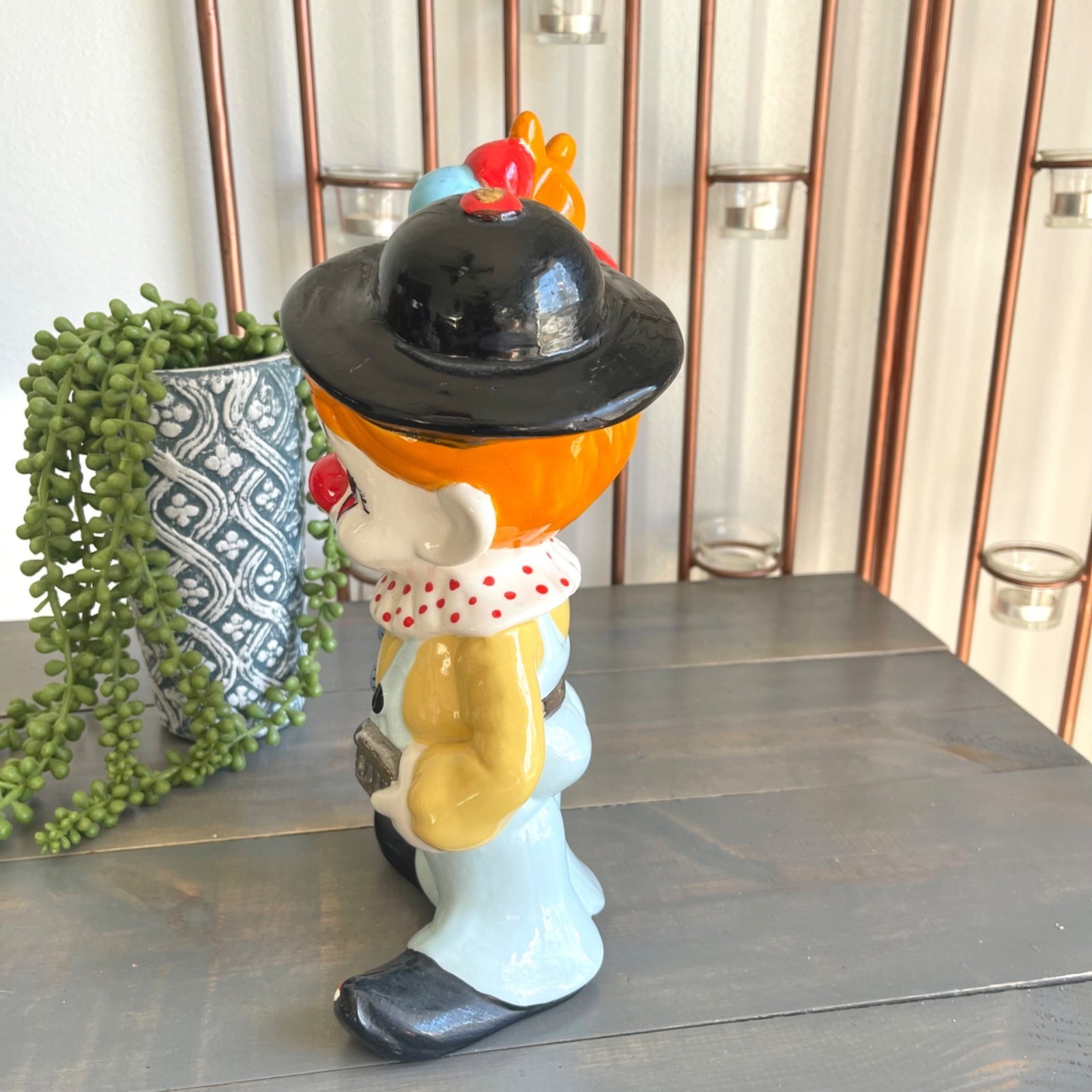 Vintage 70s Atlantic Mold Ceramic Hobo Clown Circus Boy Figurine Collectible