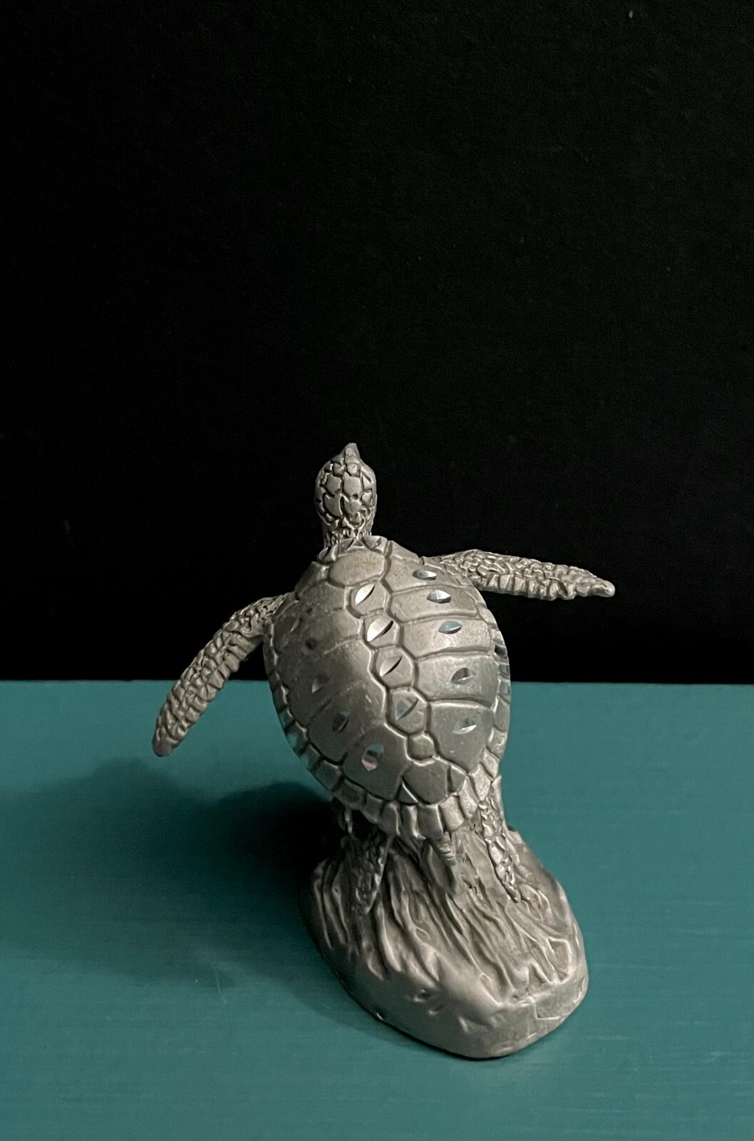 Masterwork Pewter Sea Ocean Life Beach Turtle Reptile Diorama Mini Art Figurine