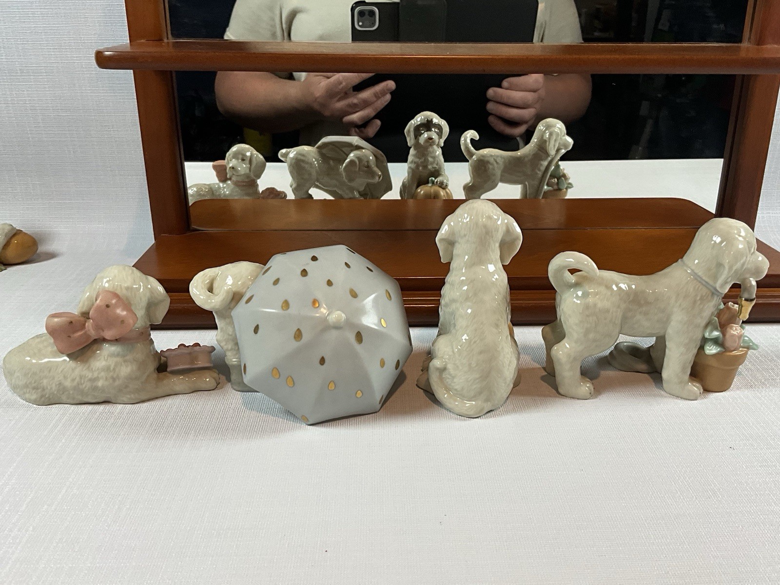 Lenox Golden Year Of Puppies Collection Complete With Shelf Display Excellent