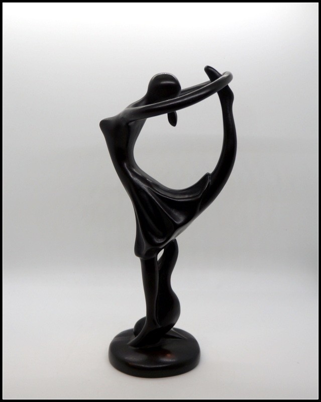 Modern Abstract Dancer Figurine – Selkie Seal Woman Sculpture Dark Finish #N1316