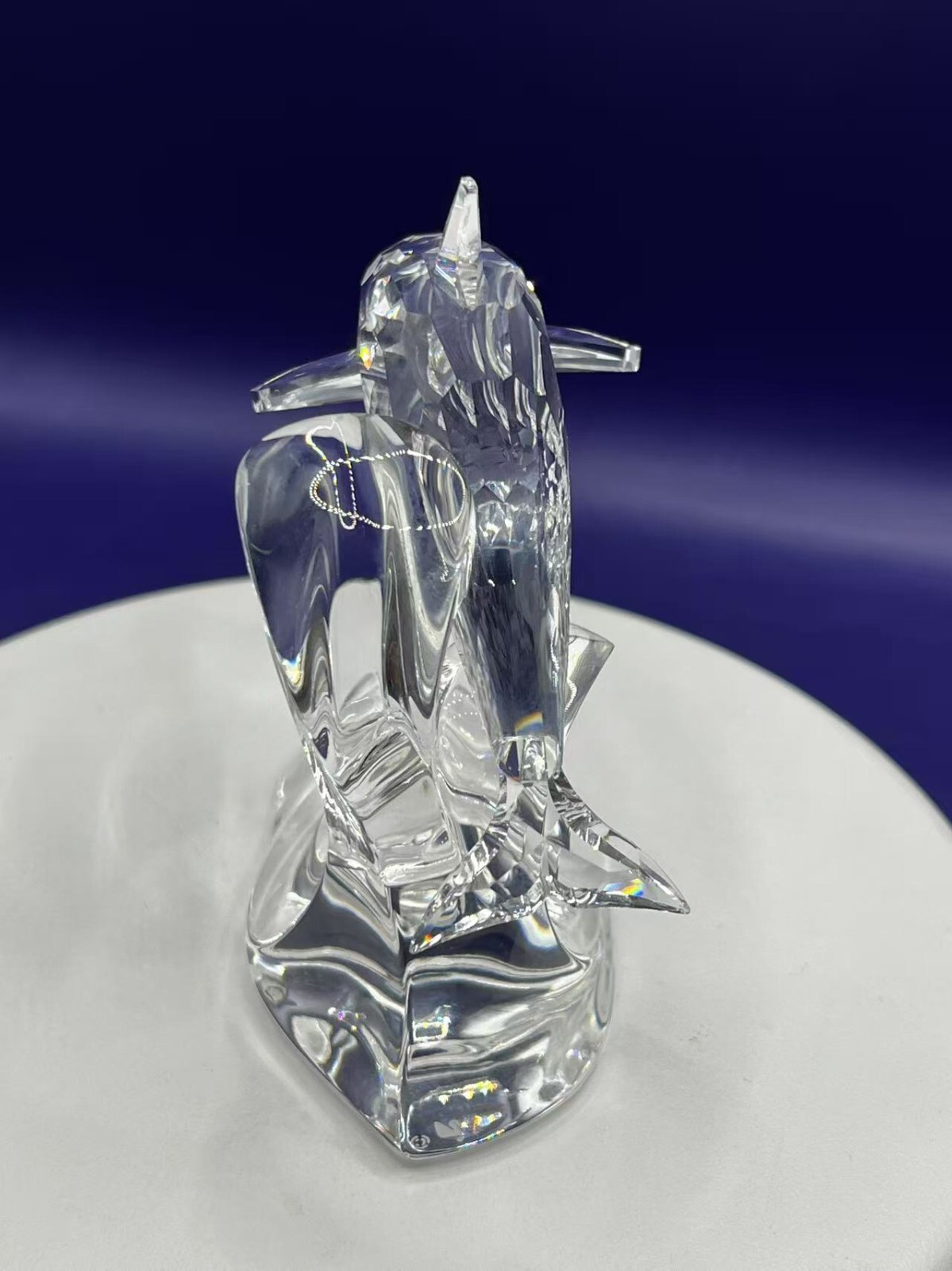 Swarovski Crystal Figurine Dolphin On Wave #190365 w/box Retired 3.7in Tall