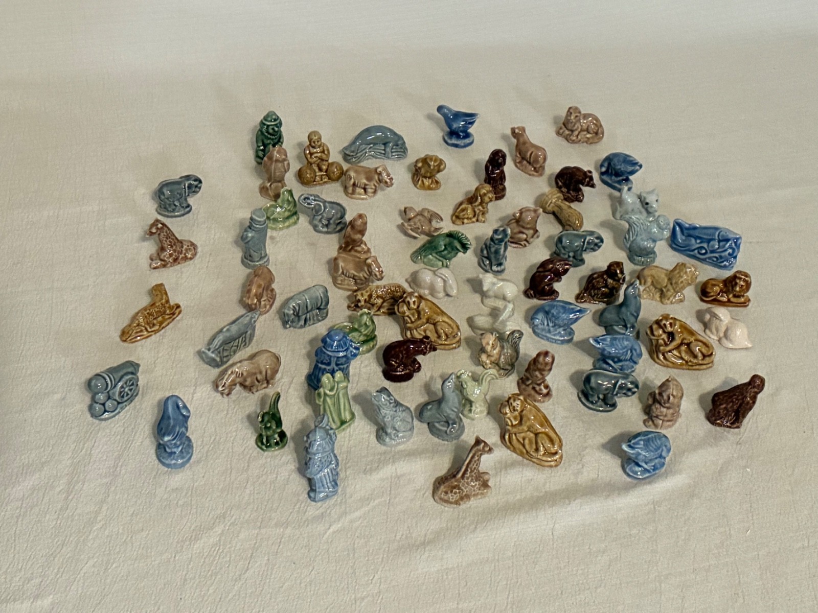 67 Vintage Wade Whimsies Miniature Porcelain Figurines Animals – Mixed Lot