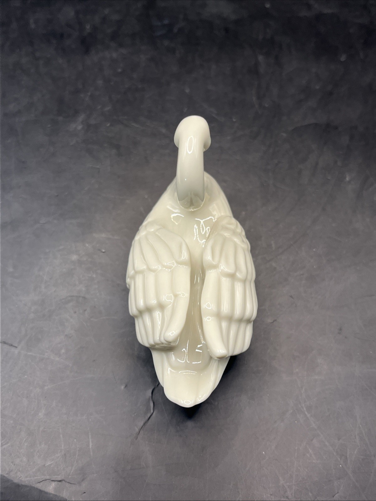 Vintage LENOX Porcelain 3” SWAN 24K Gold Accents CAKE TOPPER CARD P/ FIGURINE