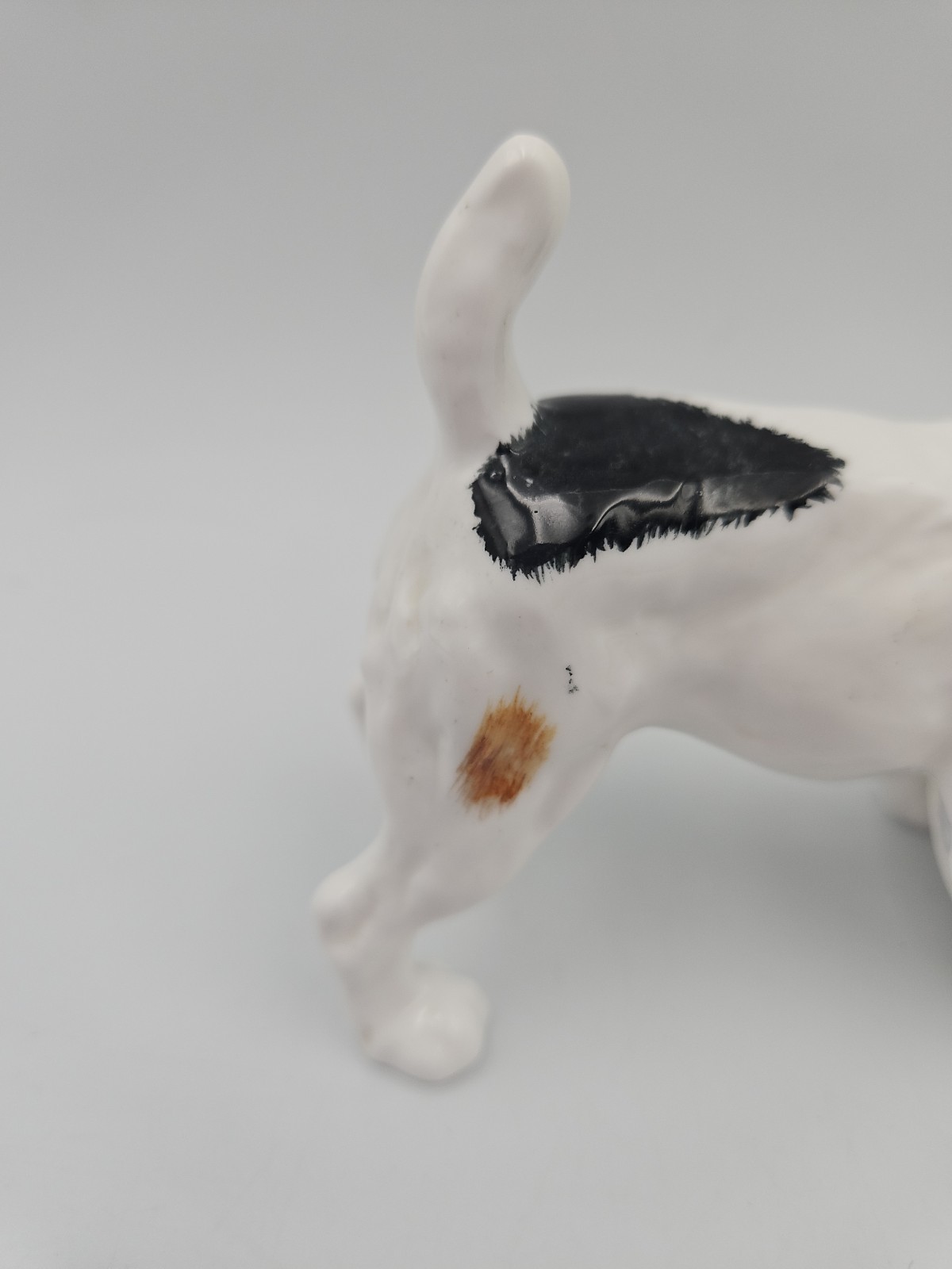 Vintage Royal Doulton Jack Russell Terrier Dog Licking Plate Figurine