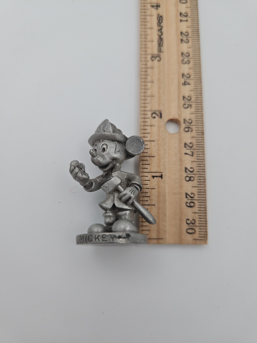 Walt Disney Productions Fine Pewter Mickey Mouse Fire Fighter Mini Figurine