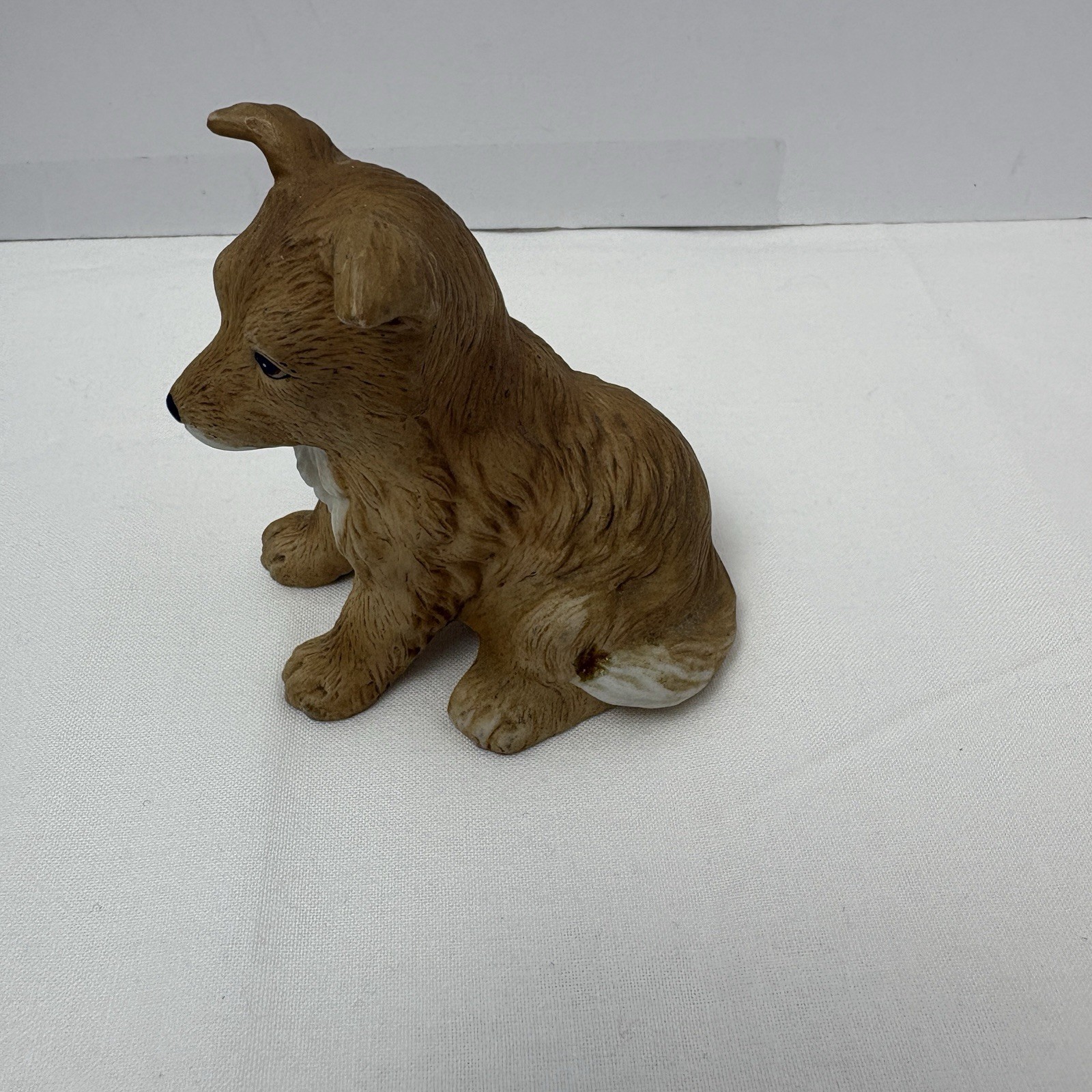 Vintage Homco Collie Puppy Dog 3″ Ceramic Figurine Bisque 8828