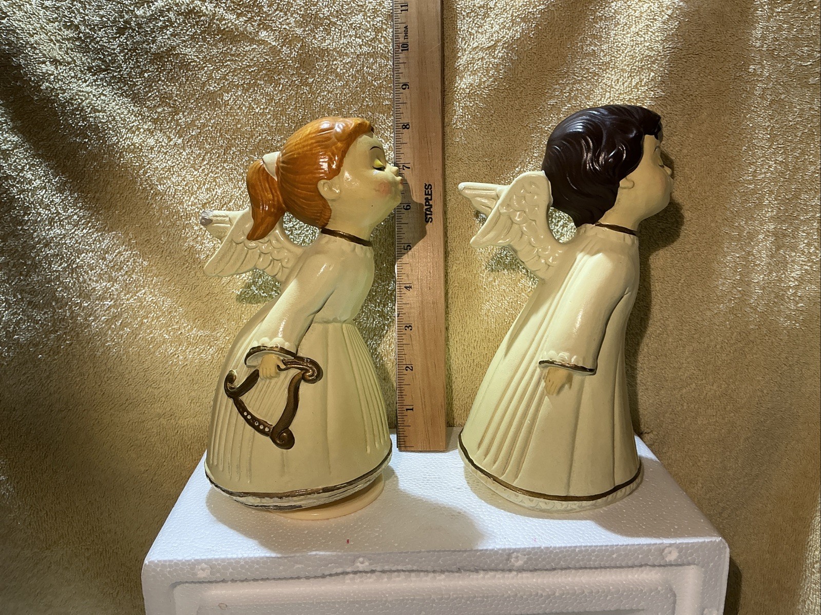 Two Child Angle Figurines Resin Based