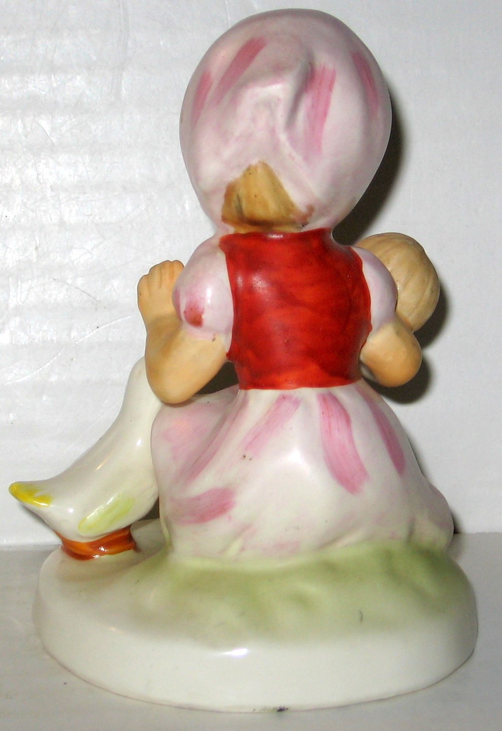 Vintage MCM Japan Girl Holding Doll Near Goose Figurine