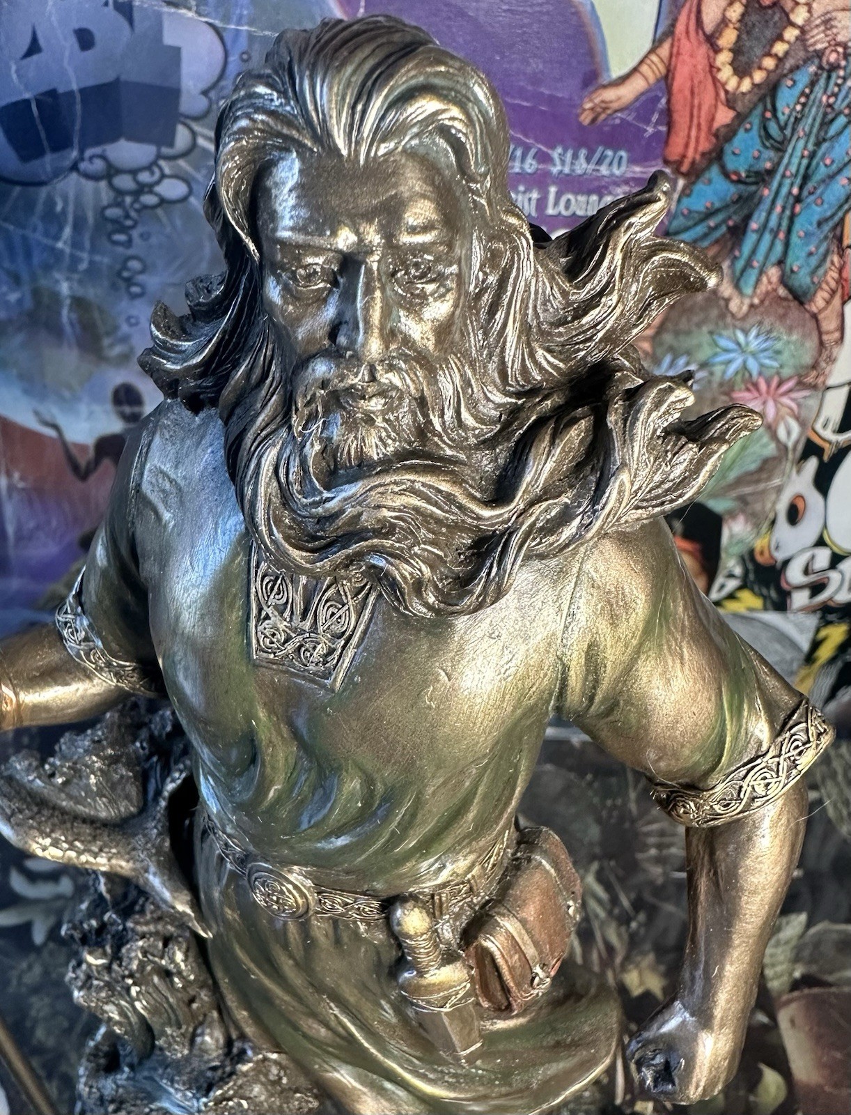 Norse God Njord Ruler Of The Sea Bronze Resin 10” In Great Condition