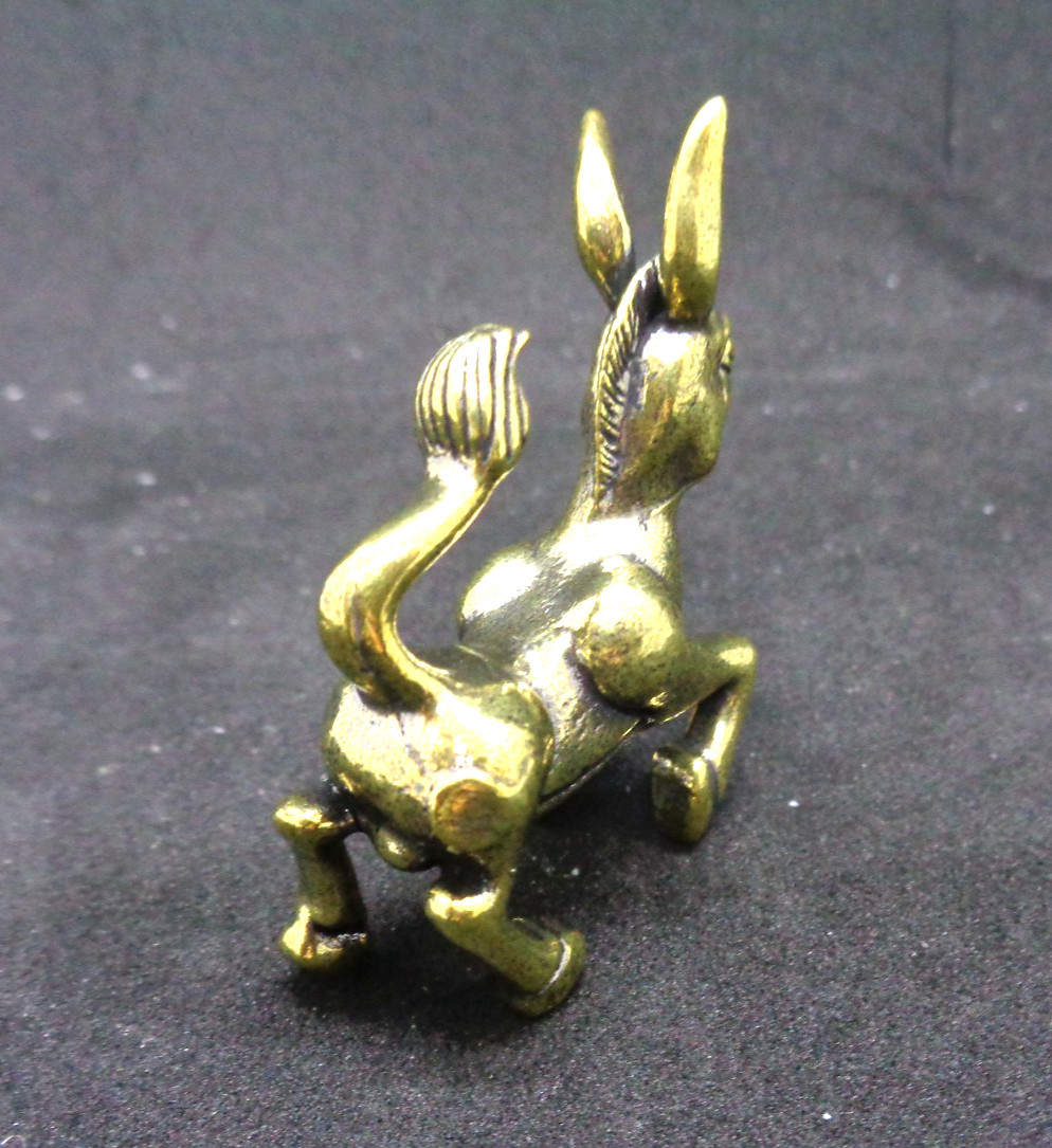 Mini Brass Shrek Inspired Donkey Figurine
