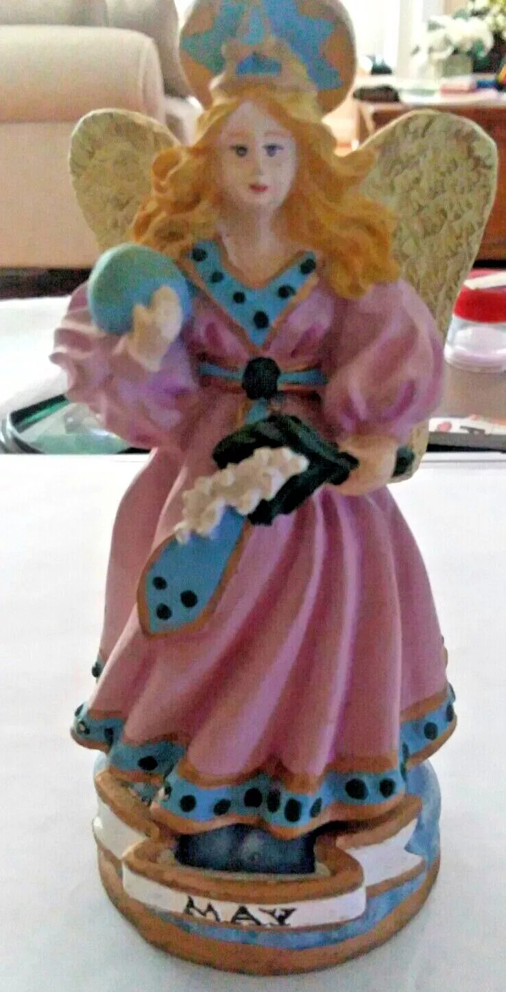1995 Chadwick Miller Angel Of The Month Figurine MAY Holding Flowers 5.25″ DV17