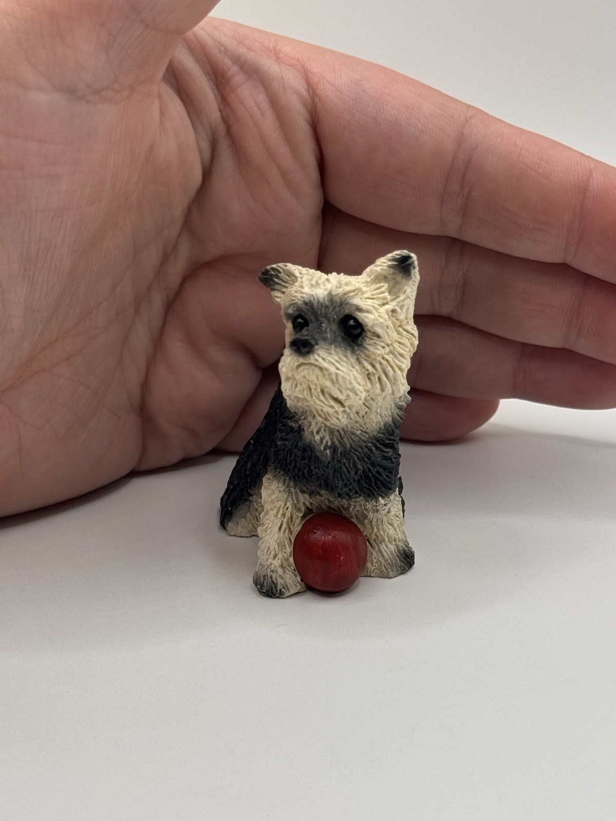 Vintage Stone Critters Mini Yorkie Puppy Dog Figurine Trinket Decor ***