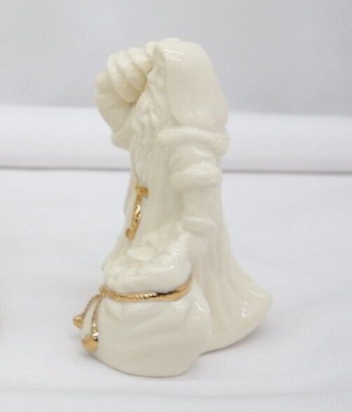 Lenox Classic Kris Kringle Santa Claus Porcelain Figurine White Gold 4.5″ Tall