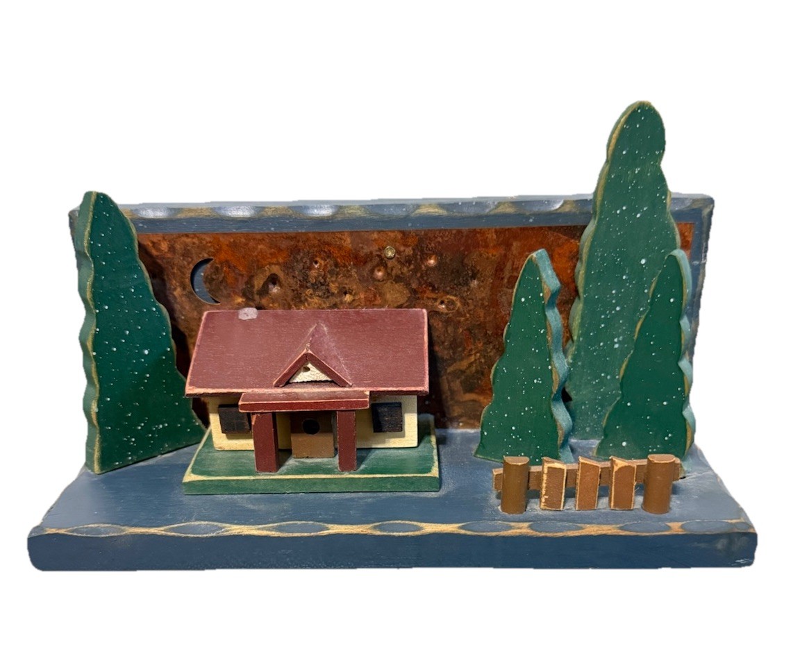 Tender Heart Treasures 98’ Primitive Folk Art Wood Village House Church Station
