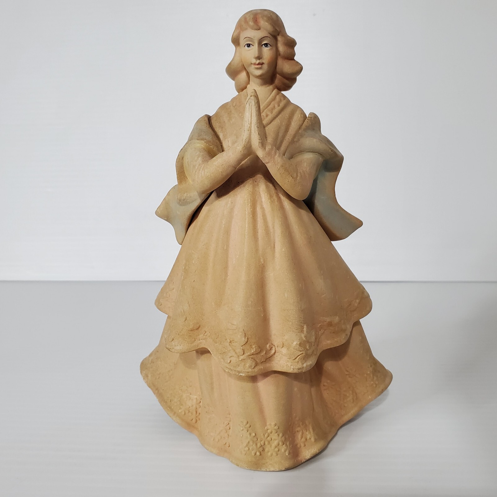 Vintage Figurine Guardian Angle Praying Women Girl Sculpture Decor