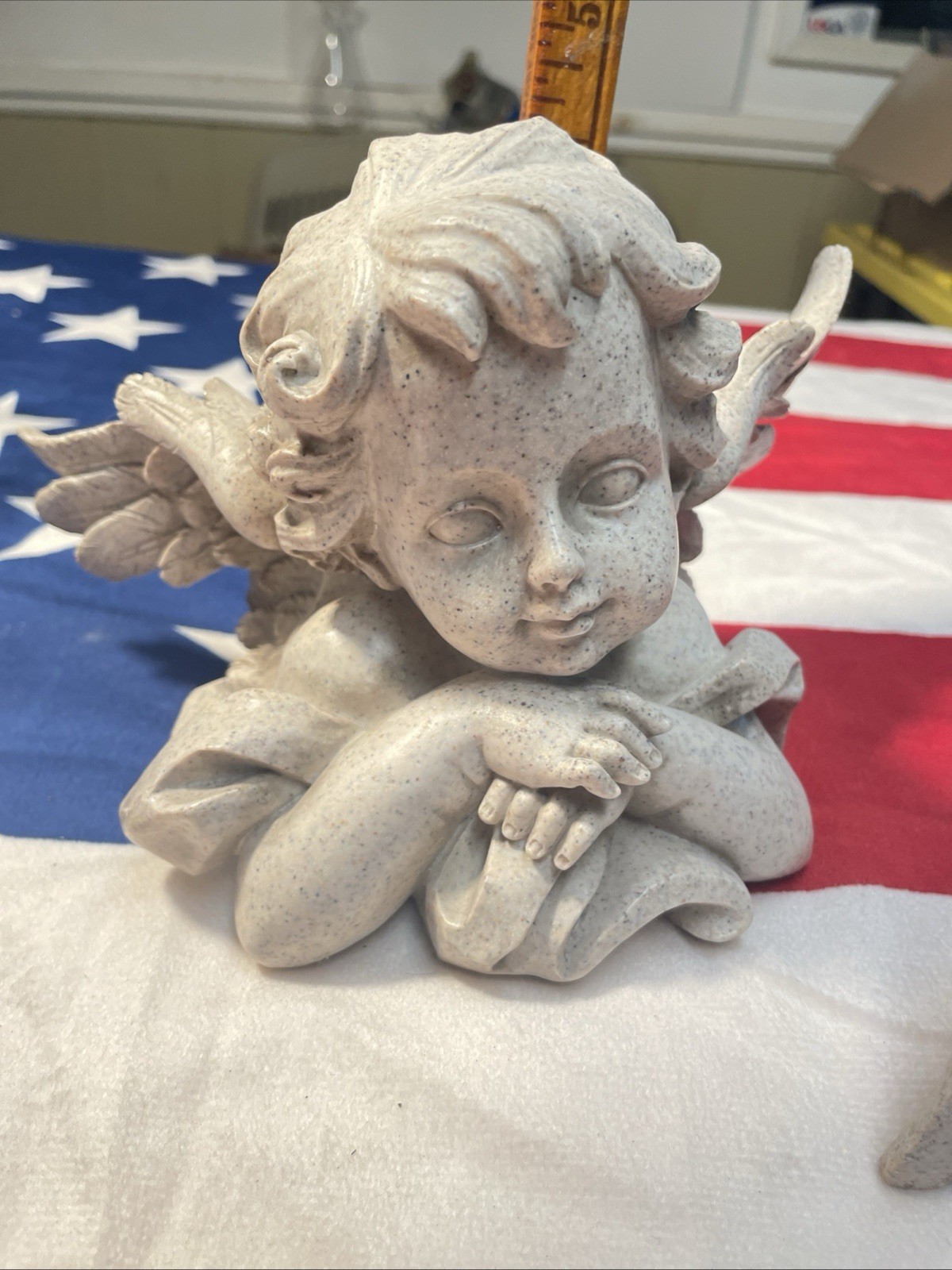 Lot Of 2 Resin Baby Angels Sitting Cherubs 5 Inches A++