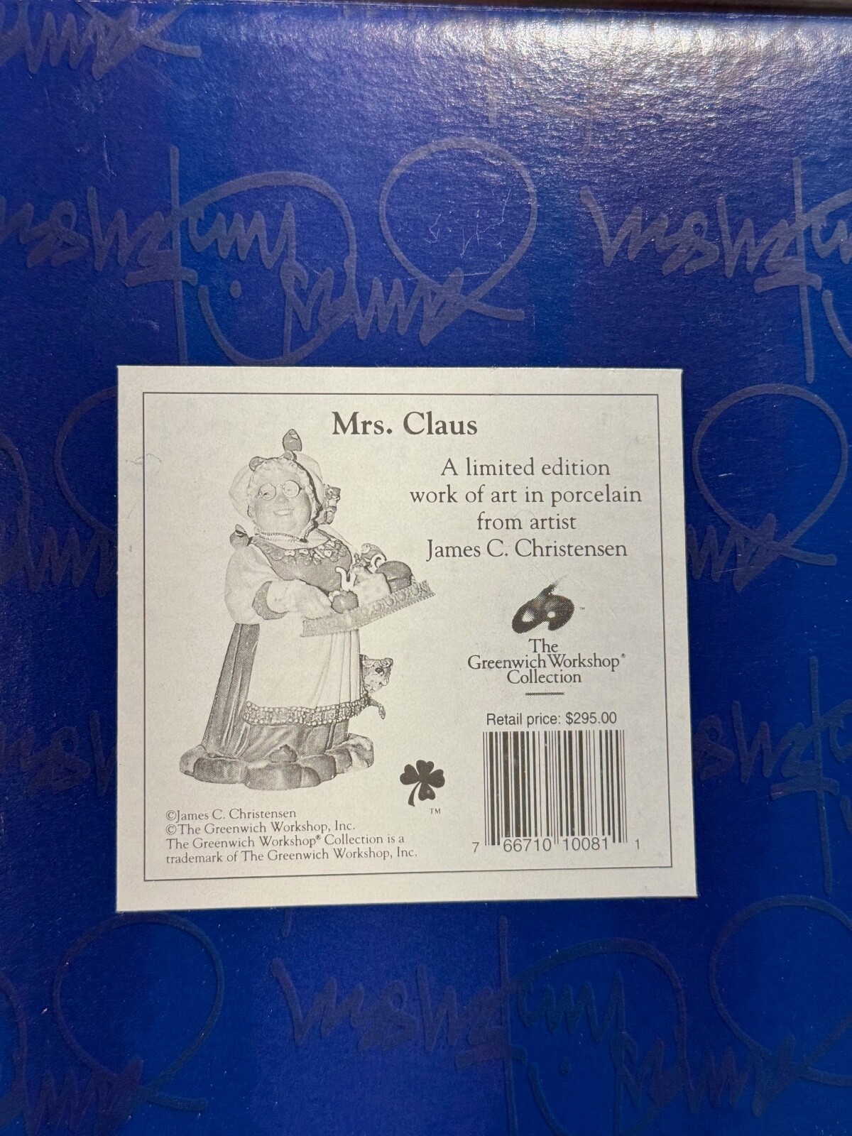 JAMES CHRISTENSEN GREENWICH WORKSHOP MRS CLAUS PORCELAIN FIGURINE LE 238/1300