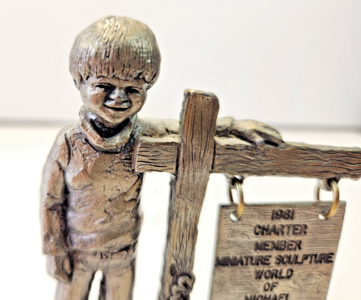 1981 VTG MICHAEL RICKER PEWTER “MICHAEL” COLLECTORS SOCIETY NO.1651 WITH PAPERS