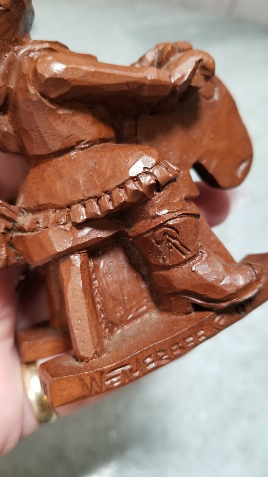 Wetherbee ’97 Cowboy & Cowgirl On Rocking Horses 4.25in Resin Red Mill MFG D4