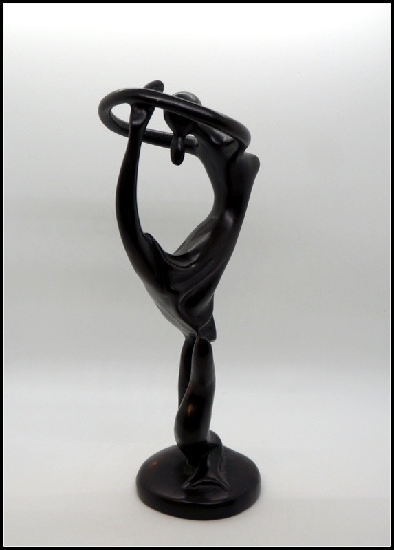 Modern Abstract Dancer Figurine – Selkie Seal Woman Sculpture Dark Finish #N1316