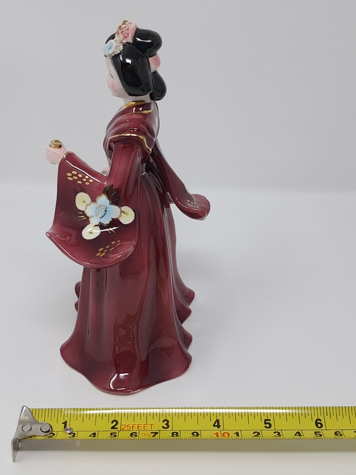 Napco Geisha Porcelain Figurine wine girl lady Japan vintage ceramic A2624 as-is