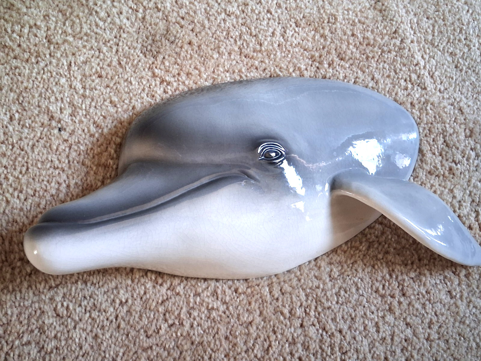 Vtg Ceramic Wall Art Plaque Decor Dolphin Head Nautical Signed Limited Ed 1976