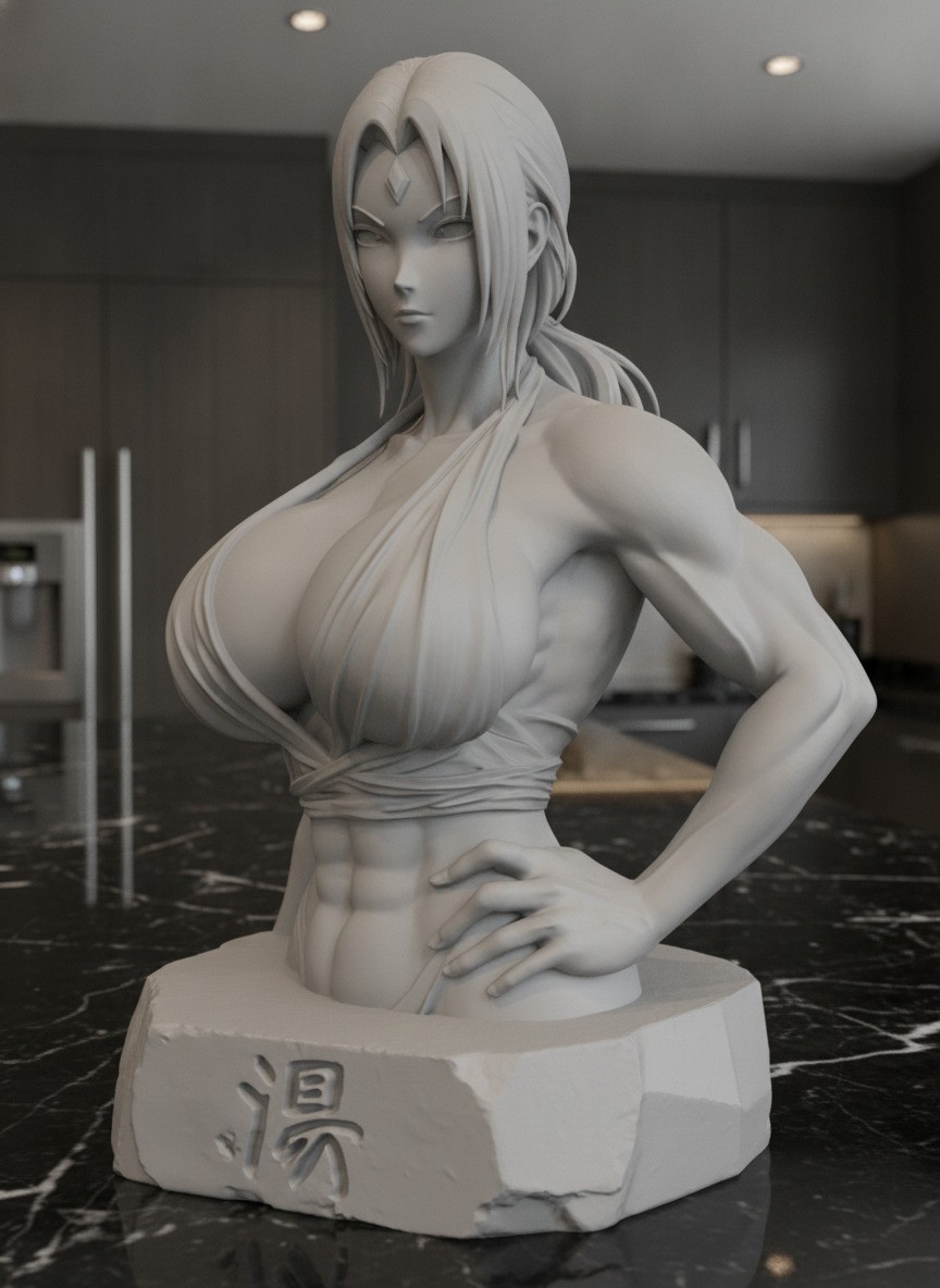 Busty Tsunde Sculpture – Anime Lover Gift – Naruto Statue – Manga Fan Art