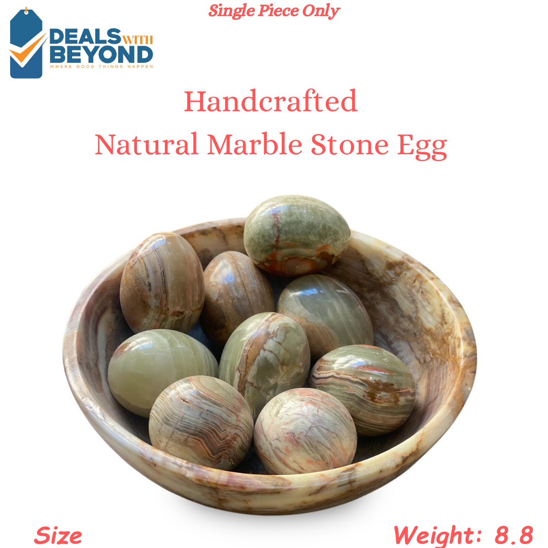 Handcrafted Natural Marble Stone Egg—3 Tall, 2 Wide, 8.8 oz—Decorative Gift