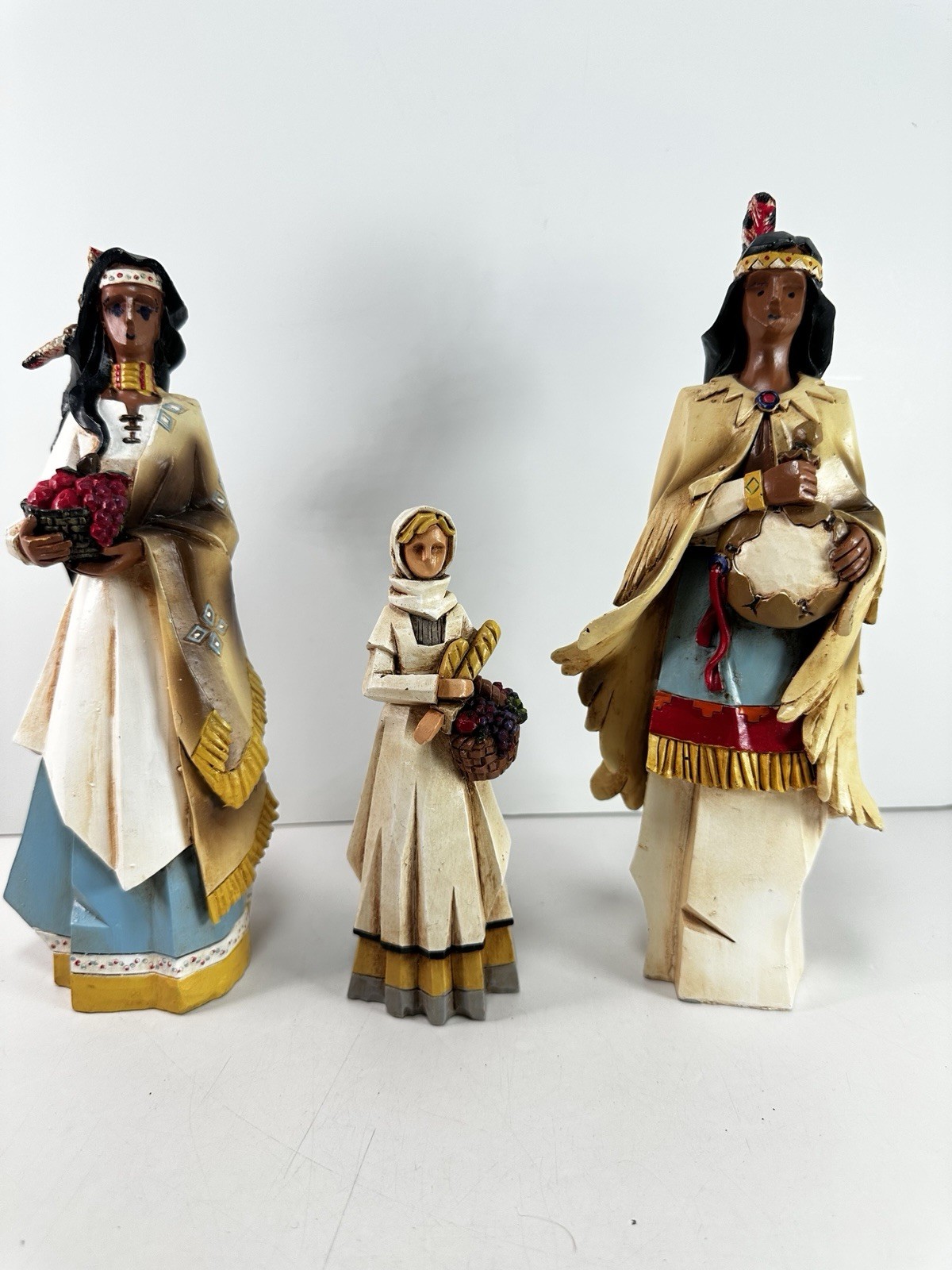 Pacific Rim 8.5 Inch Cubist Native American Indian Figurines Set Of 3 **READ**