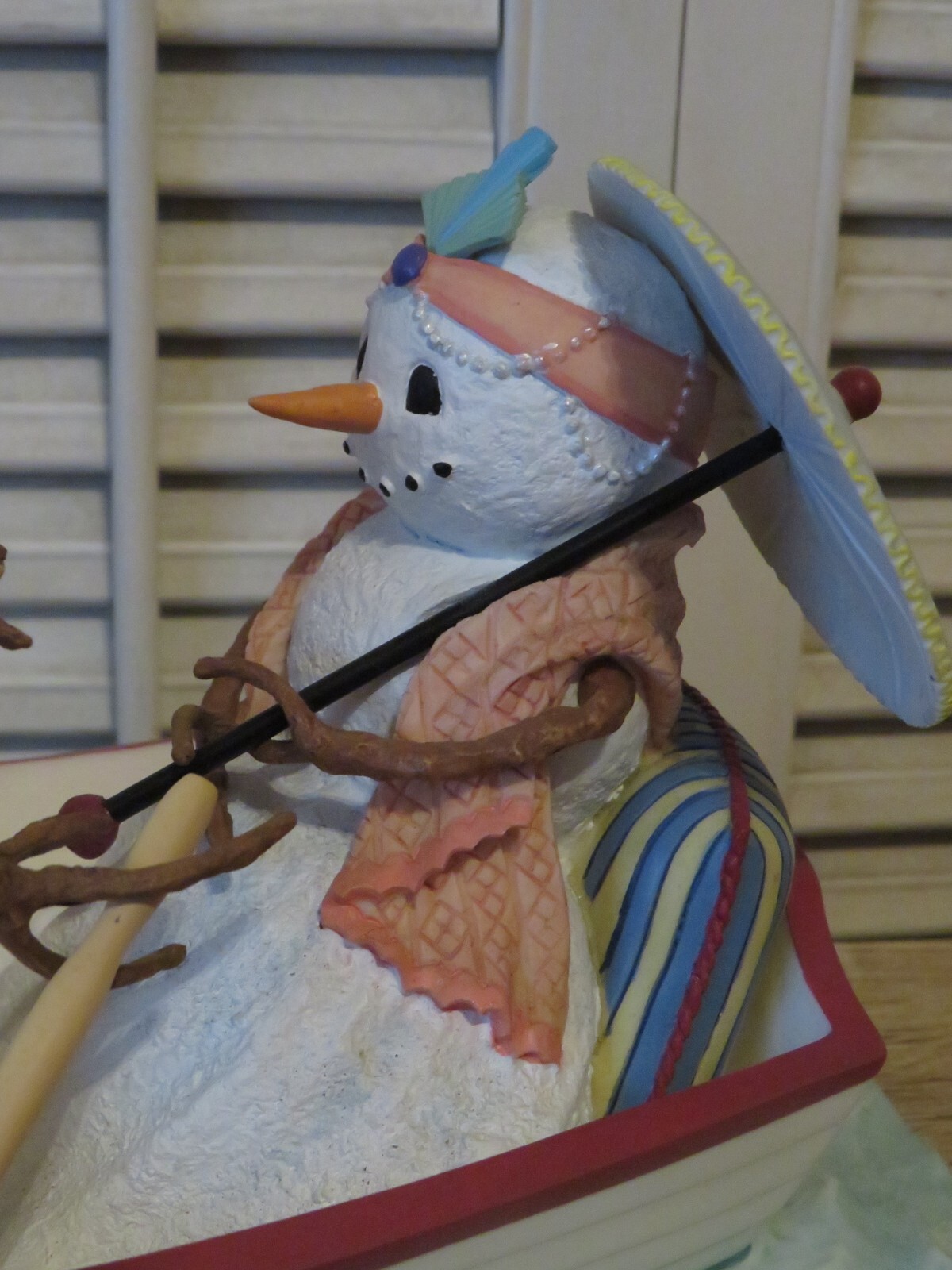 LENOX Lynn Bywaters SNOWFLAKE SOIREE Rowing Boat, Fish, Snowman Figurine