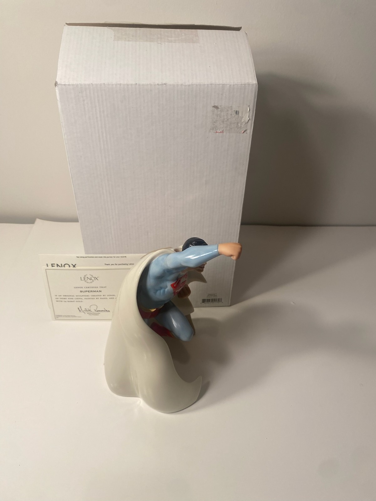Lenox Superman Figurine DC Comics Man of Steel NIB w/ COA 24K Gold Fine China