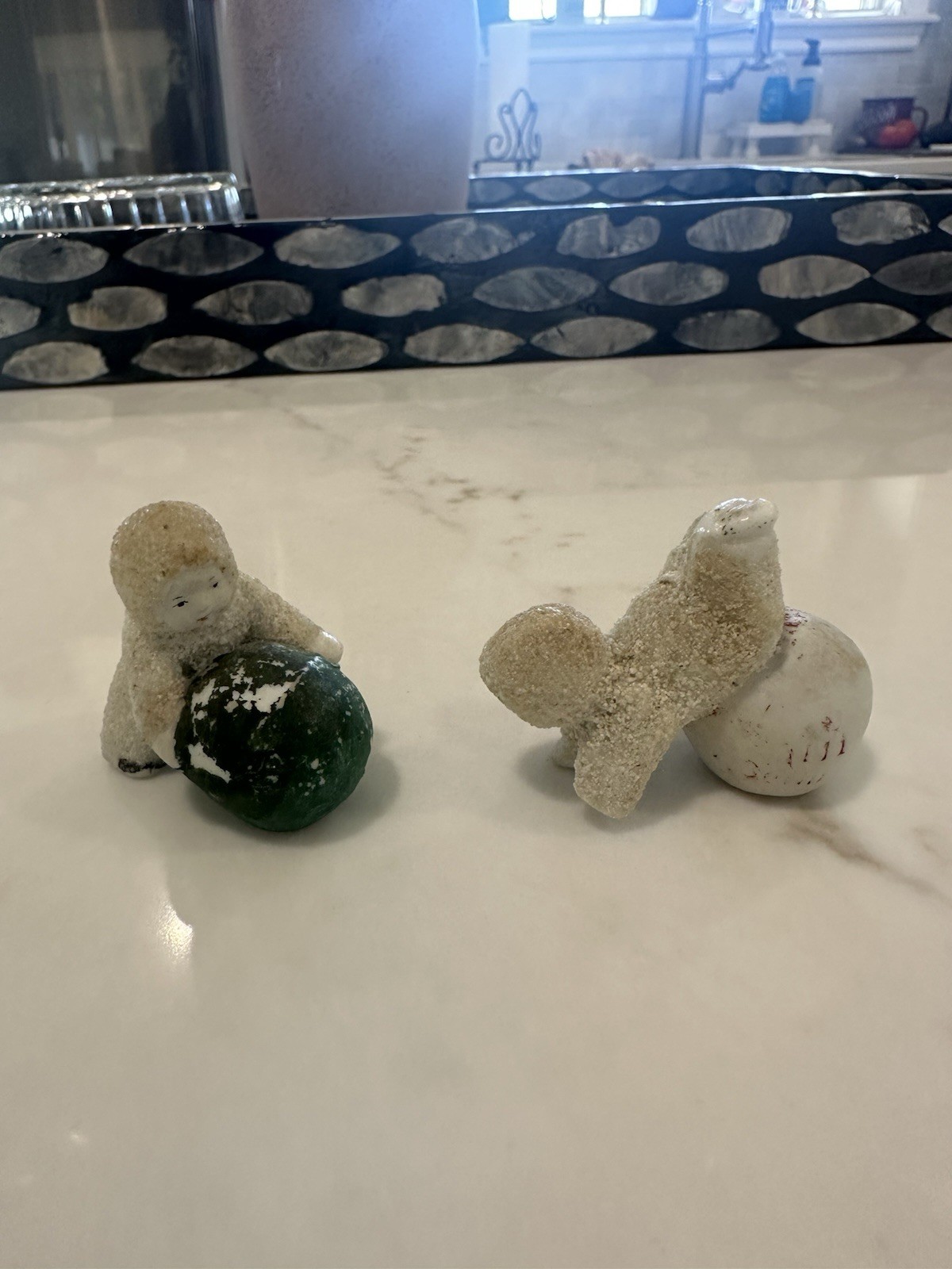 RARE Antique Miniature Original Snowbaby Figurines Set Of Two From Germany