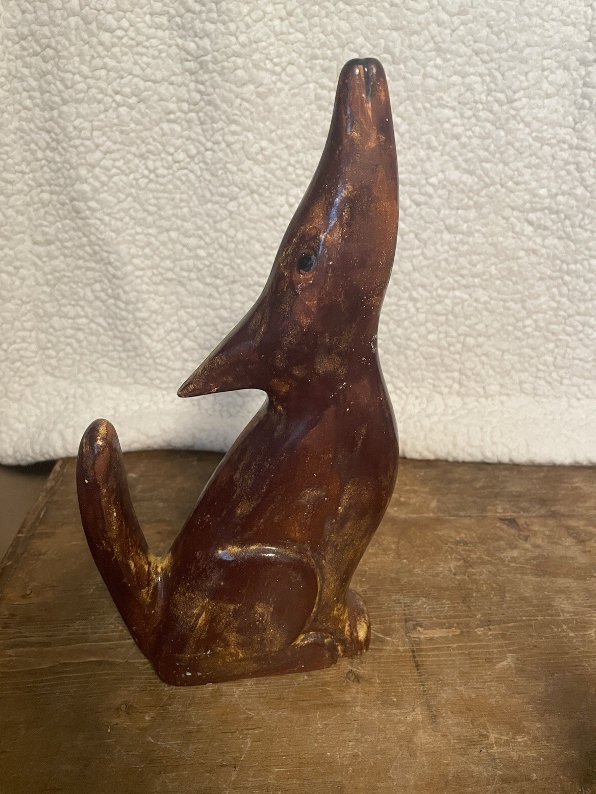 Ceramic Coyote/Dog Howling Southwestern Folk Art