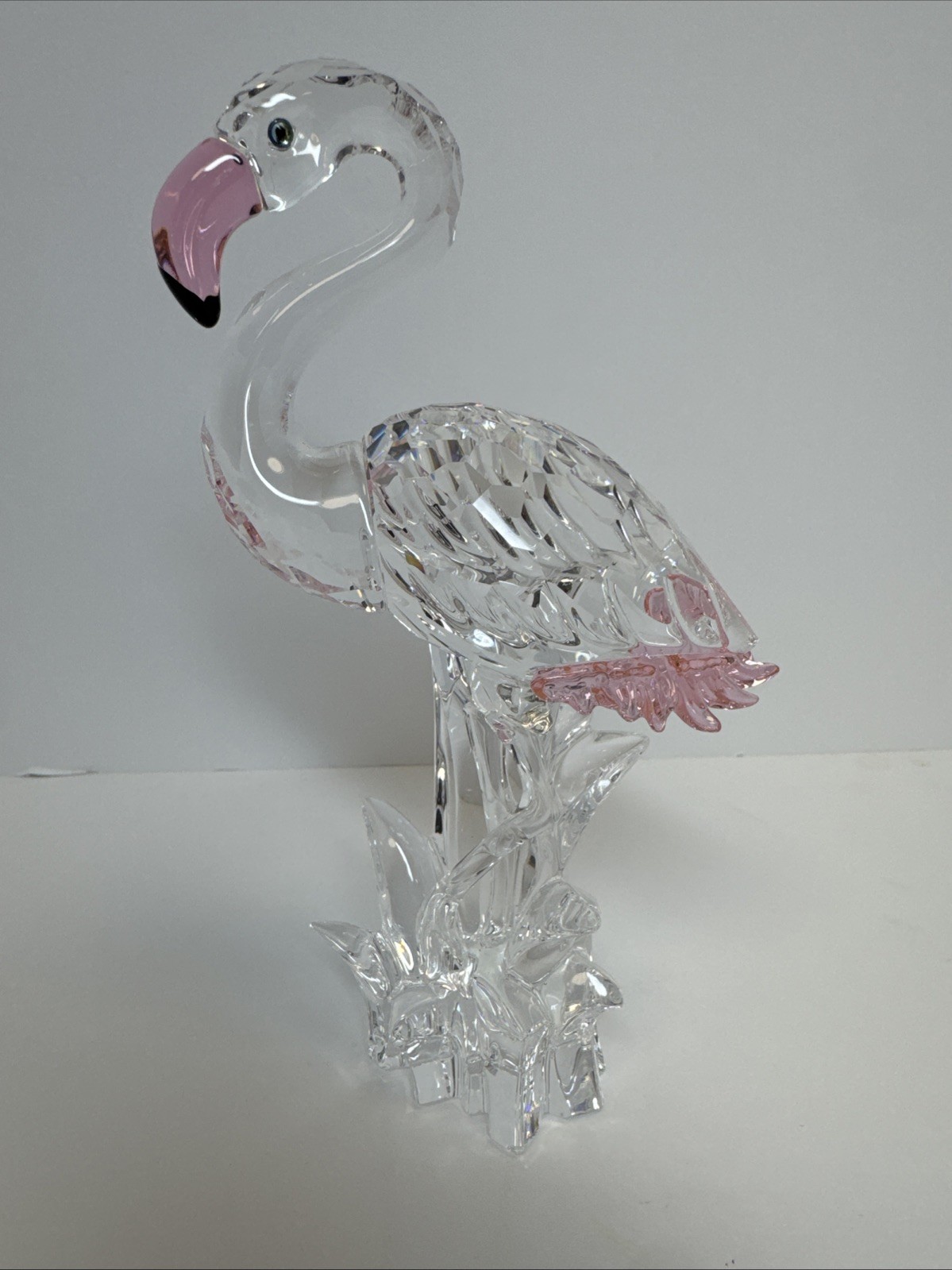 Swarovski Crystal Pink Flamingo Figurine Retired Feathered Friends Art Glass Dec
