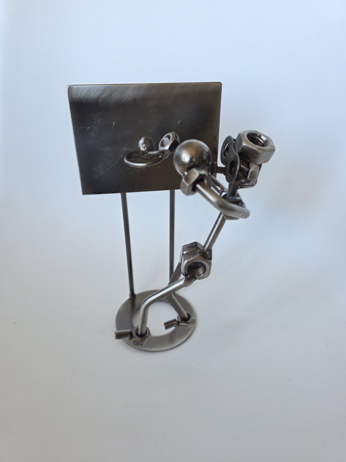 Handmade Metal Nuts and Bolts Dunking Basketball Player Figurine Sports