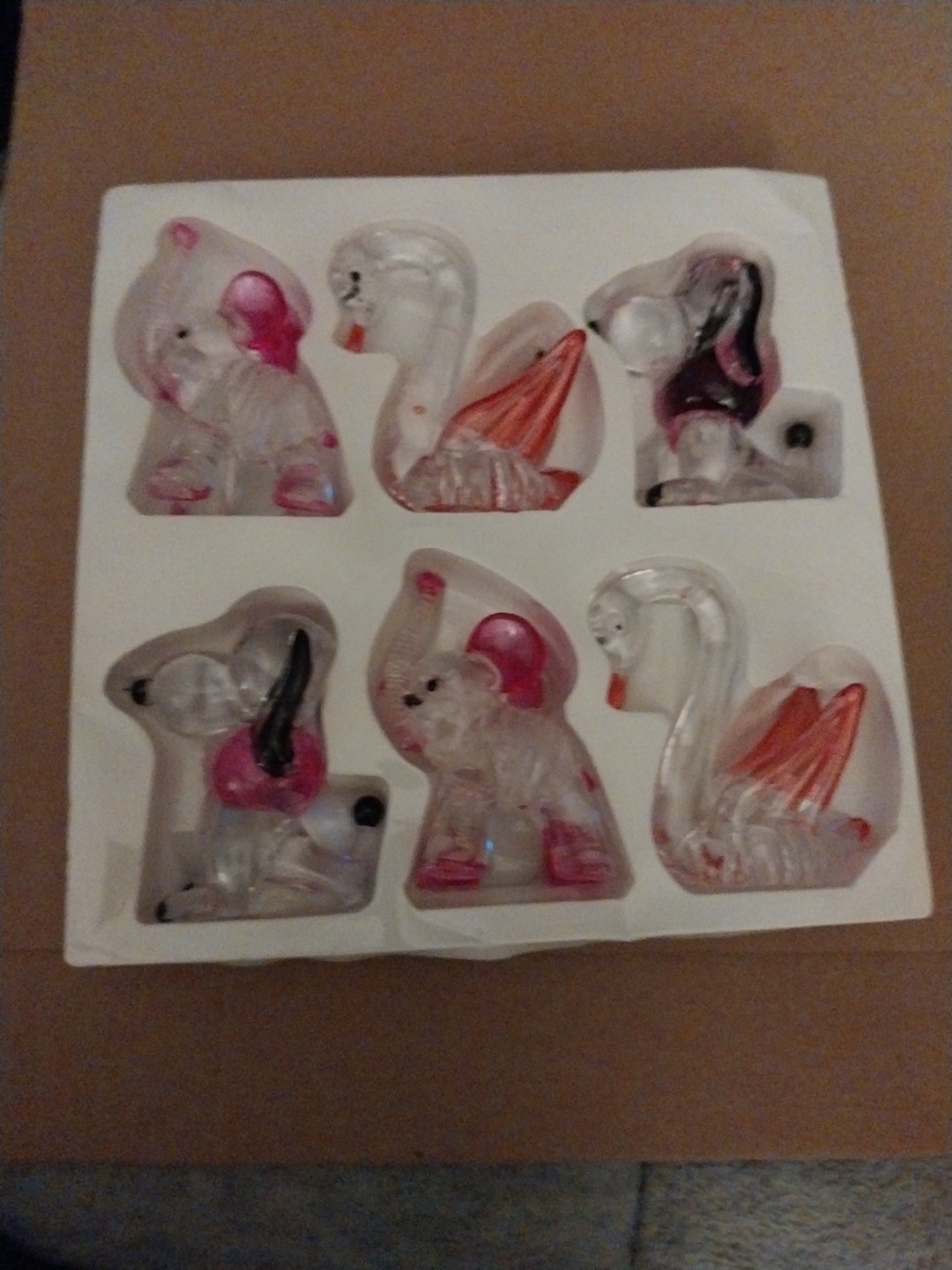 Vintage Small Crystal Pets Decorative Set Of 6 Gift Co