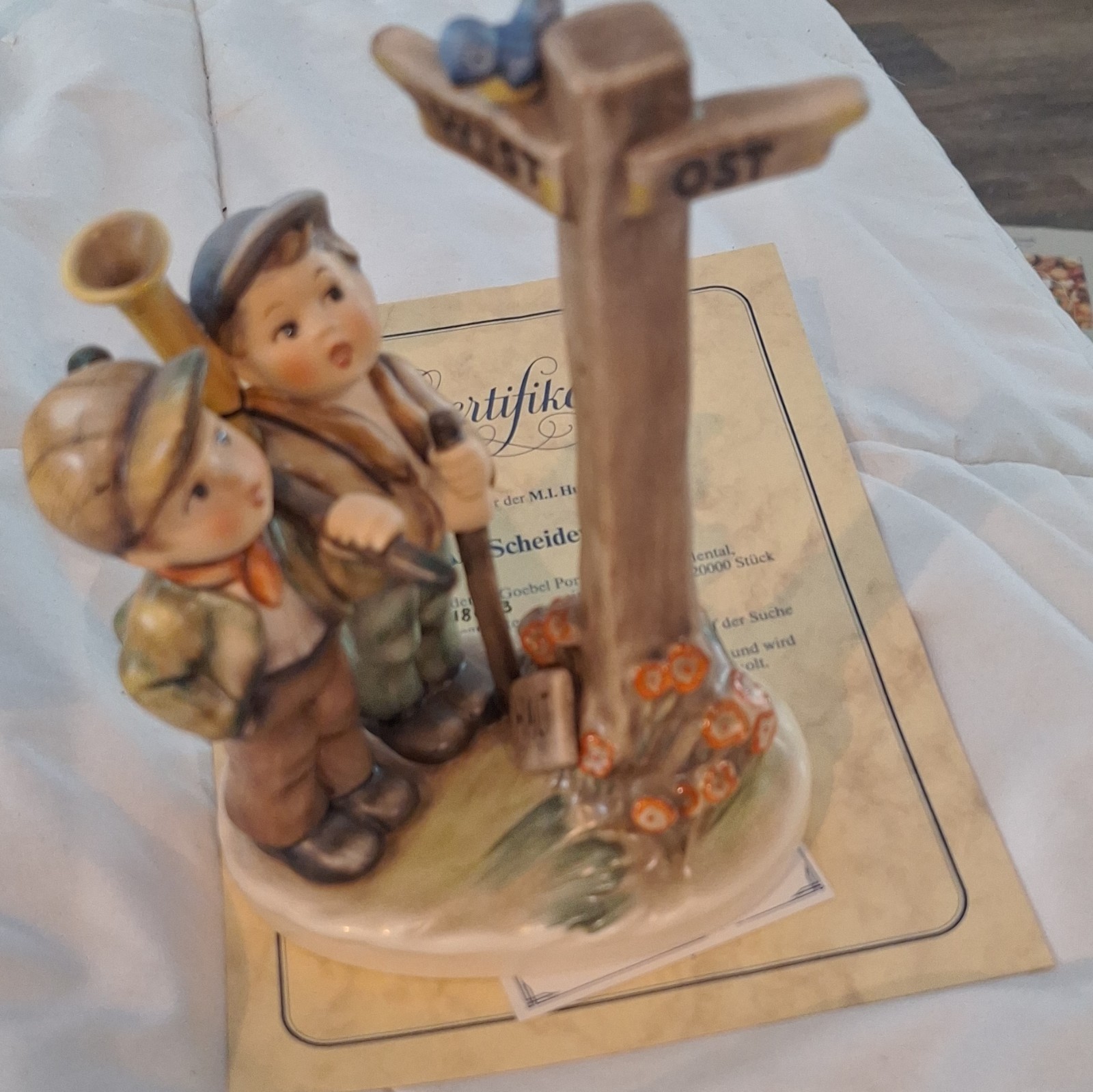 M.I. Hummel Limited Edition “Am Scheideweg” Crossroads Figurine Boxed 1990