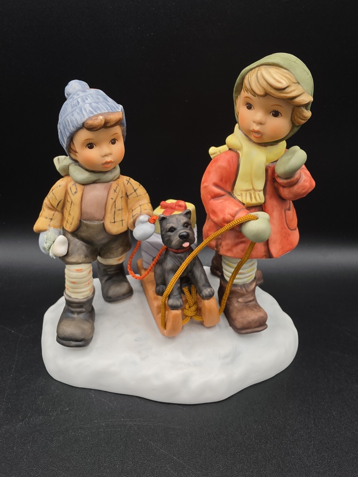 Goebel 1998 Sledding Time Figurine – Porcelain – W. Germany